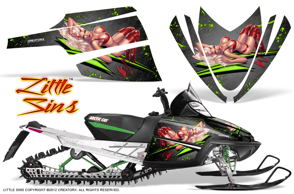 Arctic Cat M Series CrossFire Graphics Kit Little Sins Green Silver